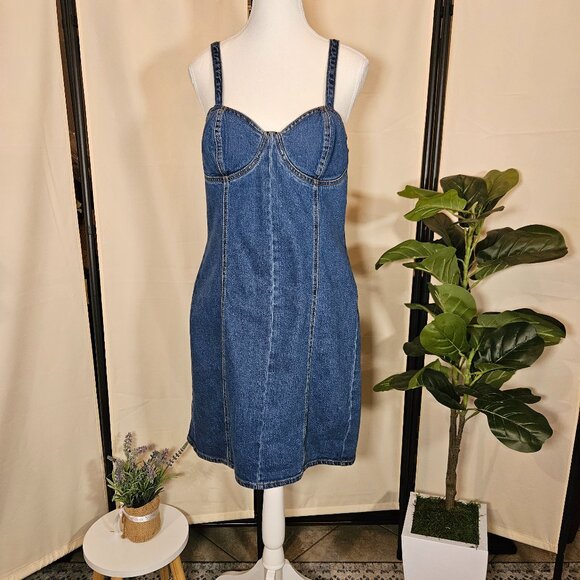Steve Madden Dresses & Skirts - Steve Madden Denim Dress Size Large